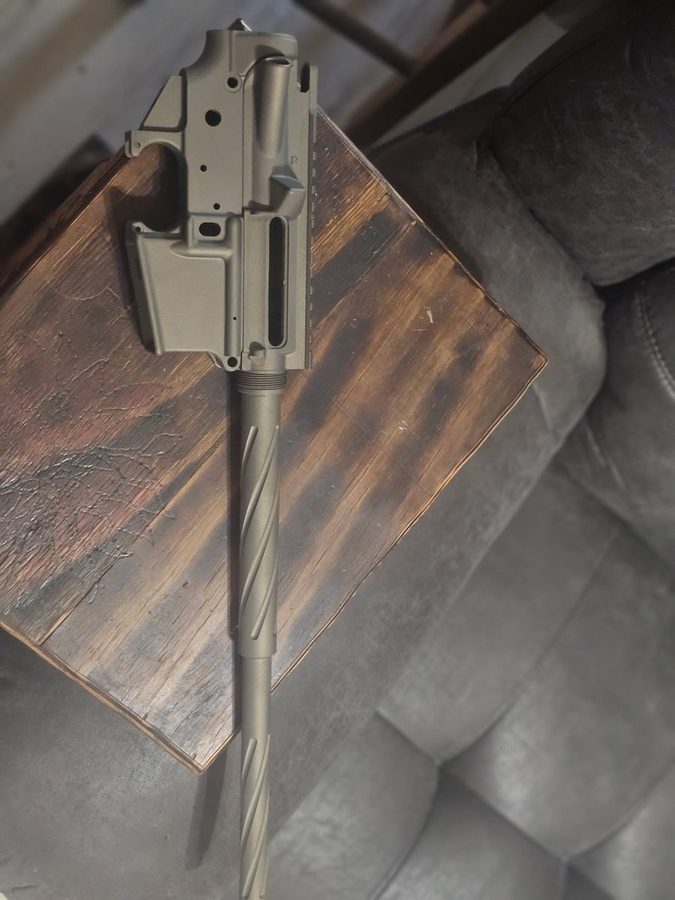 AR receiver set and barrel finished in flat dark earth